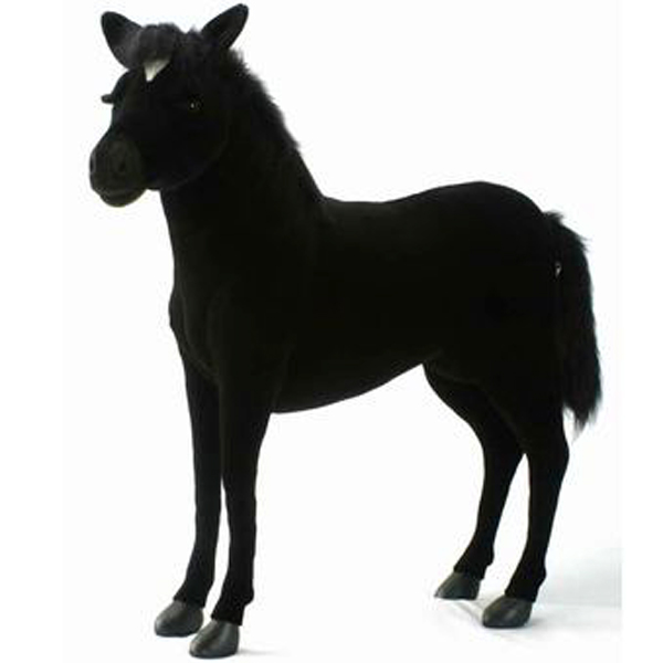 Black Horse Toy Reproduction By Hansa, 12'' Long -Affordable Gift for